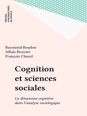cover image of Cognition et sciences sociales